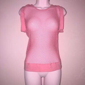 mesh pink tank top